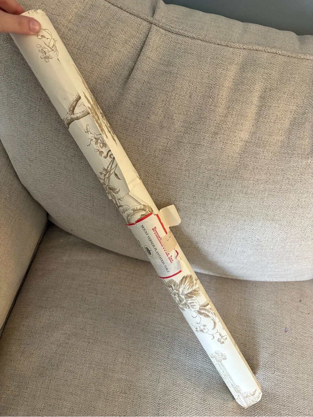 Brunschwig et & Fils Mount Vernon neutral vintage wallpaper